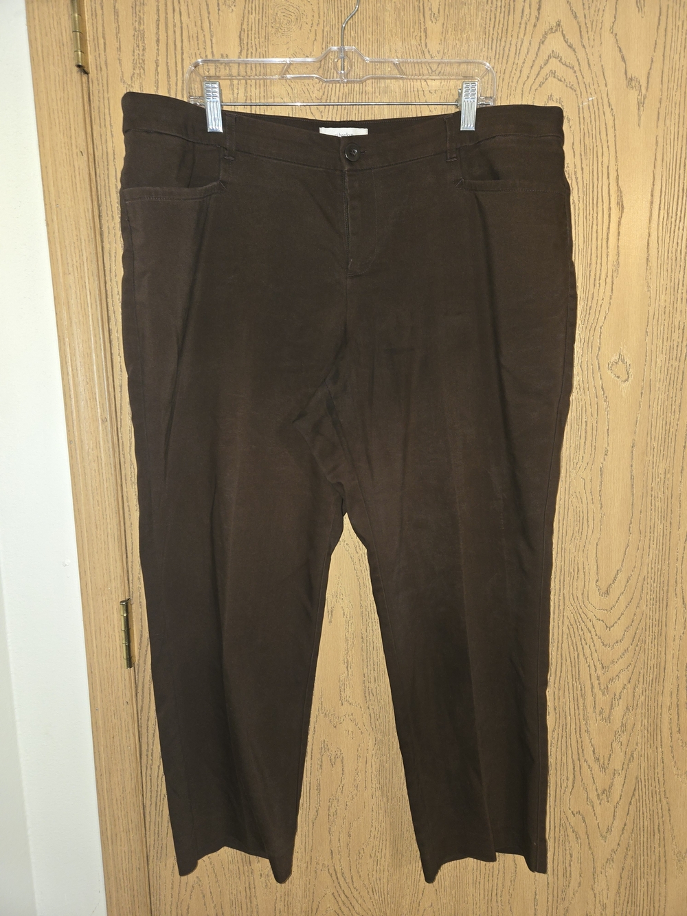 CJ Banks Brown Women's Straight Leg Trousers